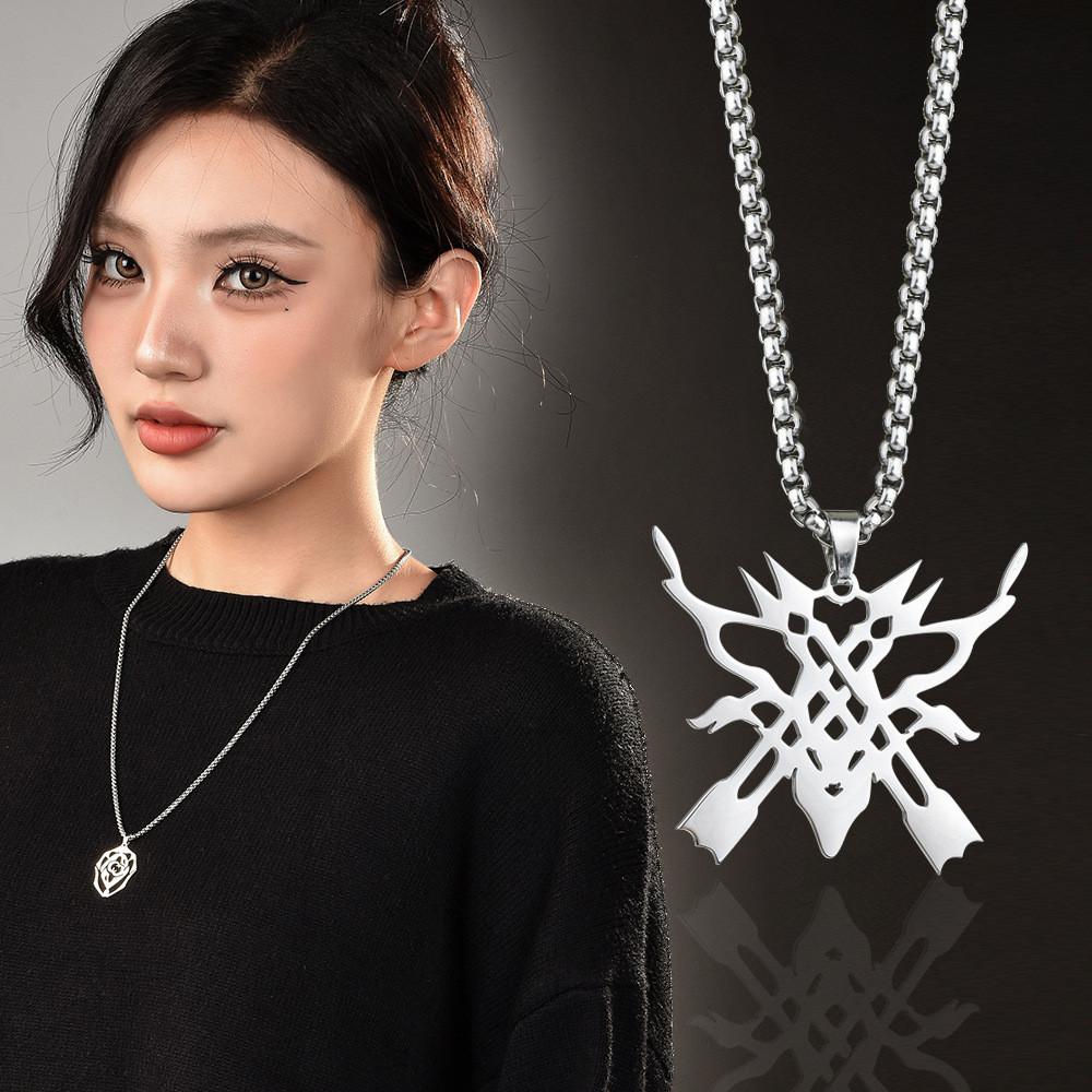 And Fashionable Unique Stainless Steel Long Necklace With Geometric Design For Wear Unisex