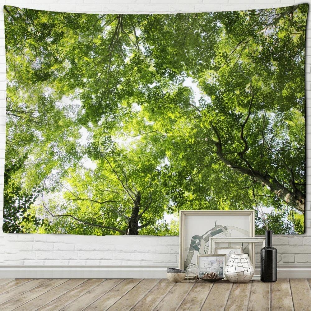 Tree Top Sky Forest Wall Decor Tapestry Home Living Room Tapestry