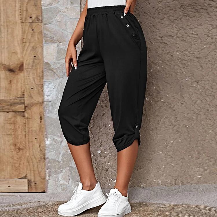 Summer 2023 Hot-Selling Women's Fashion Casual Elastic Crop Pants