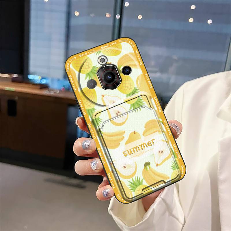 Waterproof Back Cover Phone Case For ZTE Nubia Focus Pro 5G Card slot Graffiti Silicone Dirt-resistant TPU Anti-knock