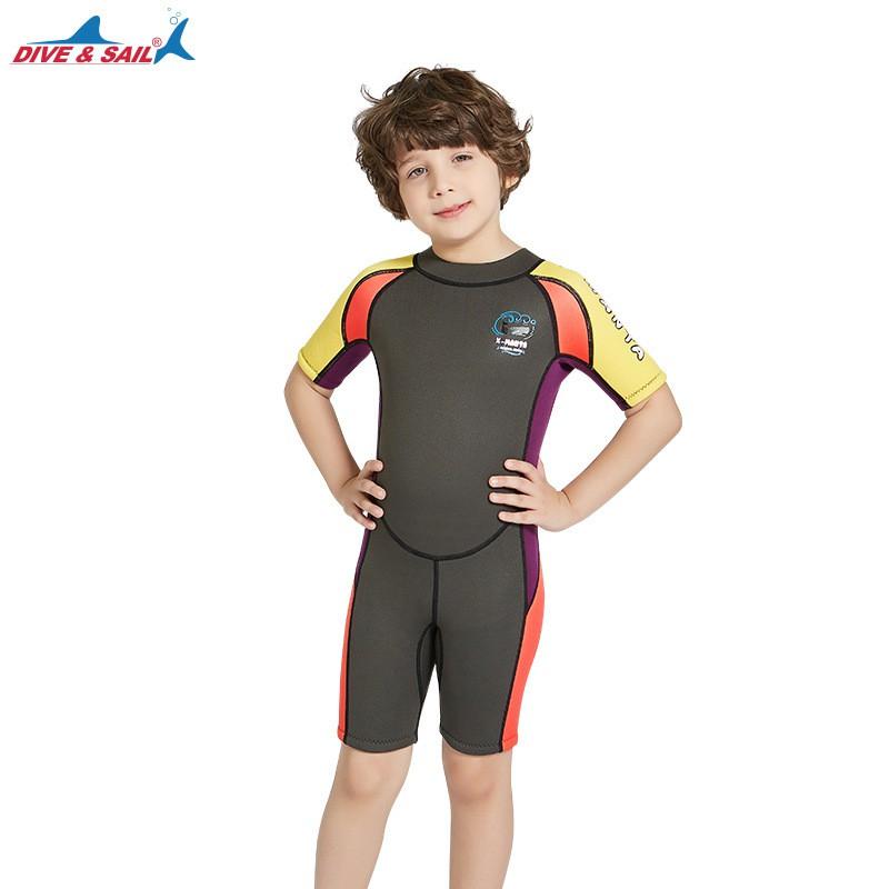 2.5MM Diving Suit Children Boys Sunscreen Jellyfish Swimsuit One-piece Thick Warm Snorkeling Surfing