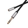 Gold-Plated Shielded Audio Cable: 6.35mm Male To 3.5mm Female with Aluminum Shell and Braided Mesh. Suitable for Guitars and Electronic Organs.