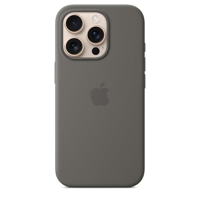 APPLE iPhone 16 Pro - Coque en silicone avec MagSafe - Stone Gray