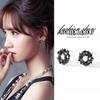 Exquisite Black Flower Stud Earrings: Elegant Versatile Fashion for Women