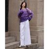 Women's Pure Cotton Pleated A-Line Wide-Leg Pants