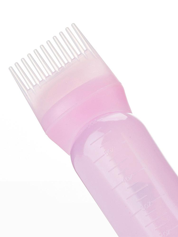 120ml Nachfüllbare Haarfarbenflasche Applikatorkamm Mehrfarbig Kunststoff Dosiersalon Öl Haarfärbung Friseur Stylingwerkzeug