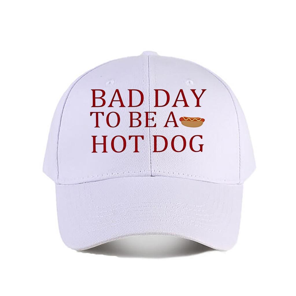 Bad Day To Be A Hot Dog Funny Decor Sign Baseball Cap Fashion Unisex Sunhat Womens Outdoor Sports Snapback Cap