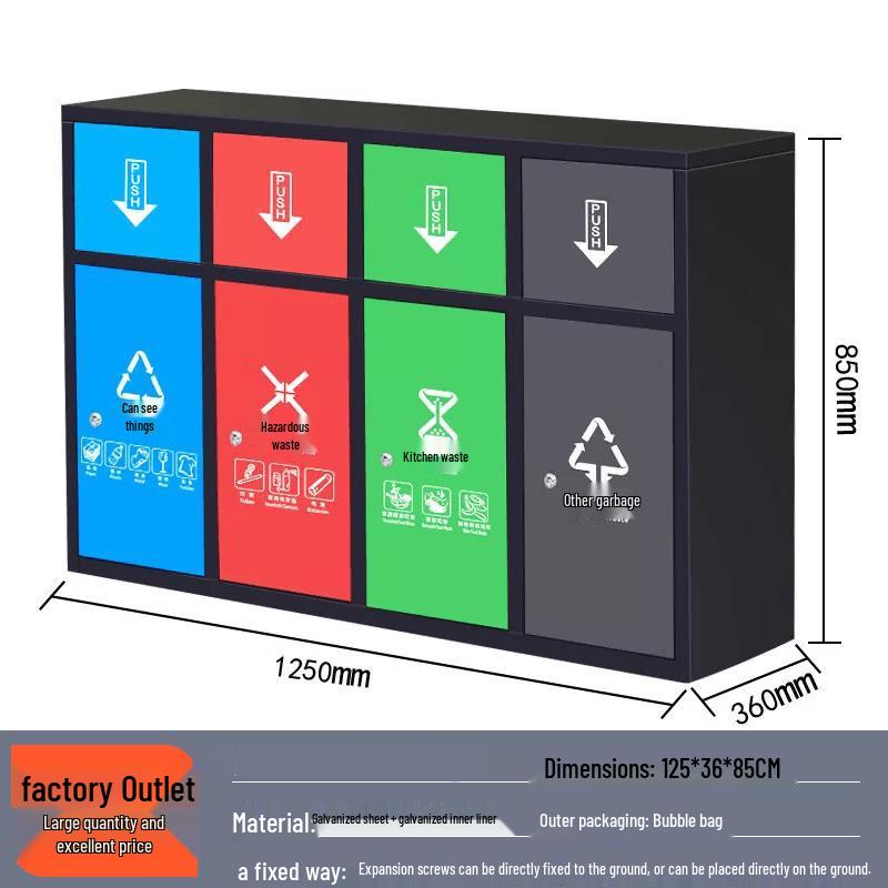 ChuyiQi Outdoor Stainless Steel Waste Bin
