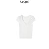 Shuxi Yunyou Women's Ribbed Polo Knit Short Sleeve Top