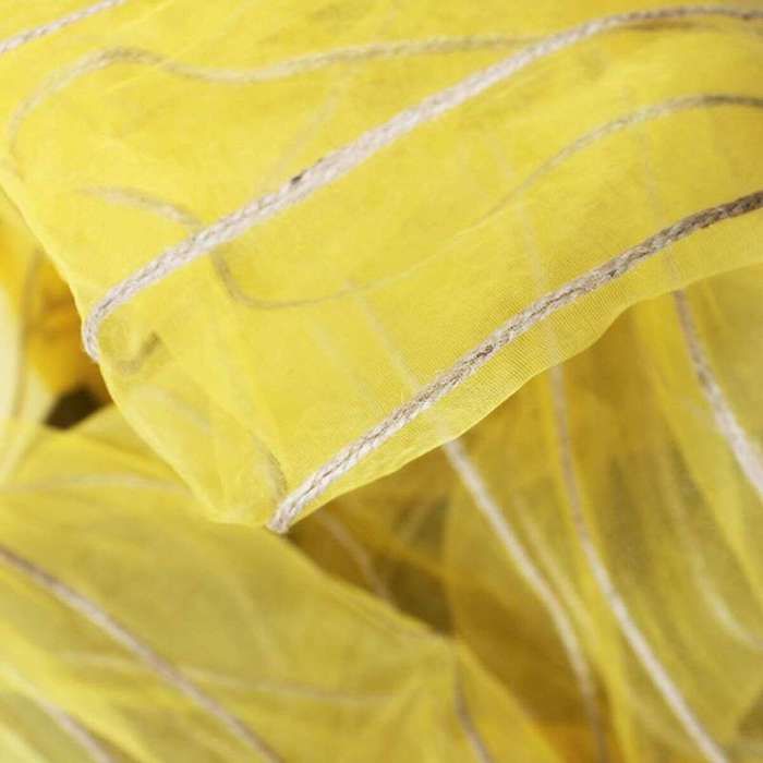Voilage effet soie à pattes jaune 110x250