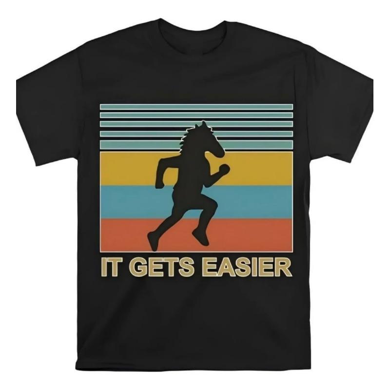 Camiseta Quanton Bojack Horseman It Gets Easier, Negra S разноцветный