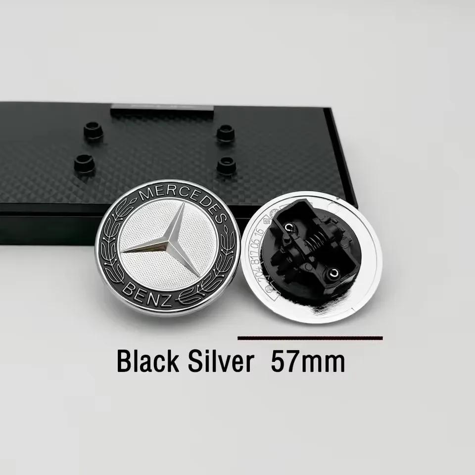 1pcs 57mm Car Front Hood Emblem Badge Bonnet Car Accessories For Mercedes Benz W204 W124 W201 W202 W212 W220 W205 GLA CLA