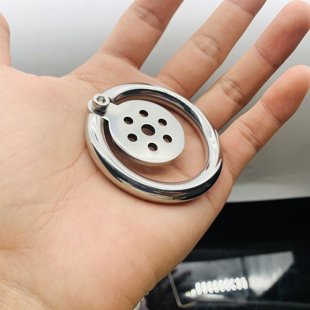 Men's Metal Penis Cage Penis Lock Leather Wear + Catheter CB Lock Chastity Belt Cock Ring Gay Sex Toy Slave BDSM