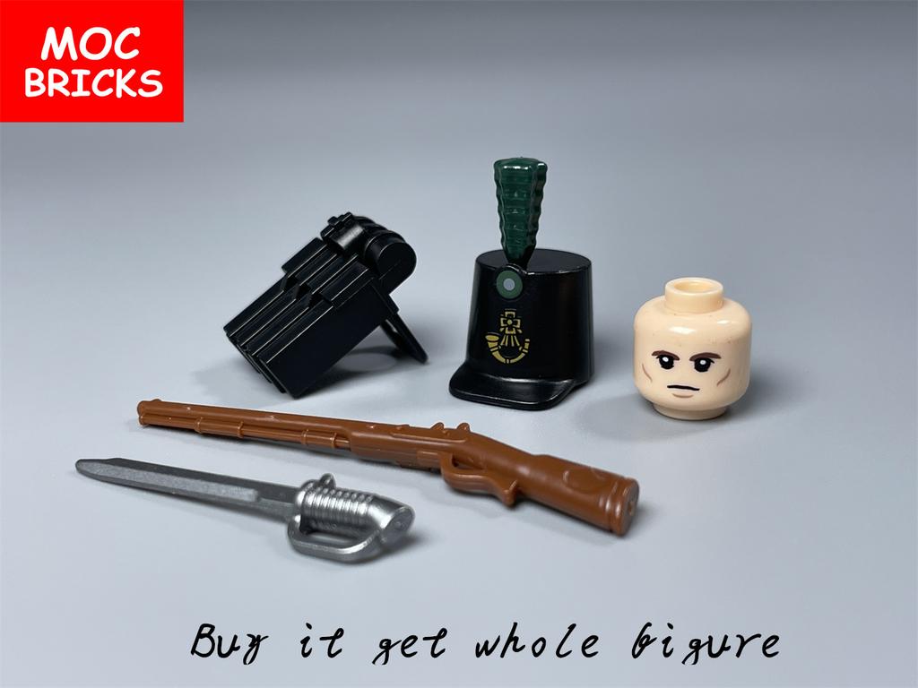 MOC Blocks Battalion Commander Napoleonic Wars Figure Construction Bricks Army Sword Gun Military Weapons Accessories Children Toy