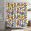 Psychedelic Shower Curtain Bohemian Floral Peace Sign Design Durable Polyester Fabric For Bathroom Decorations (Multicolor)