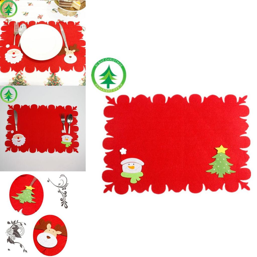 Luxurious Christmas Santa Place Mat Table Runner Mat Crafted For Holiday Cheer