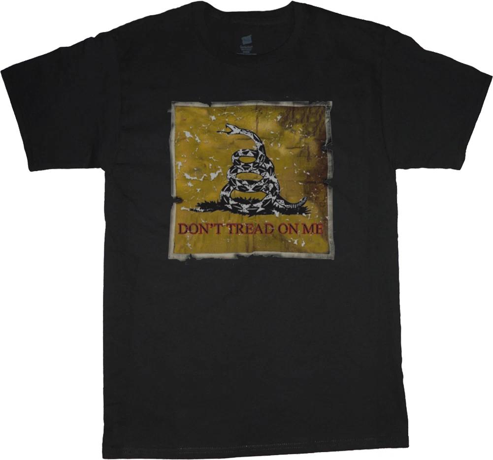 Don t tread on me t-shirt men s size black tee shirt rattle snake flag XL