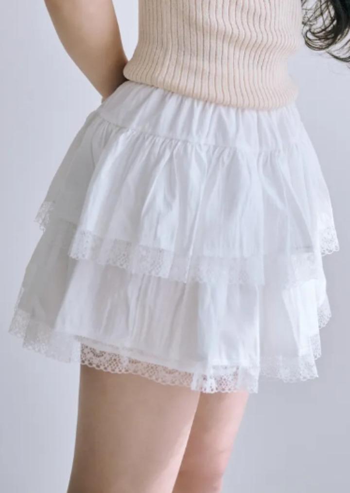Bisou Olivia Lace Skirt (White)