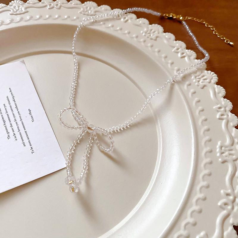 

Жемчужное квадратное ожерелье с искусственным кристаллом, двухслойное, французский легкий люкс, темперамент, чистый ветер желания, цепочка для ключицы, высококлассная шейная цепочка