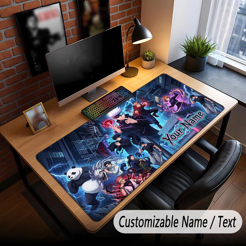 Custom Name Extended Mouse Pad,Jujutsu Kaisen Gaming Desk Mat For Home Office Desktop Decor