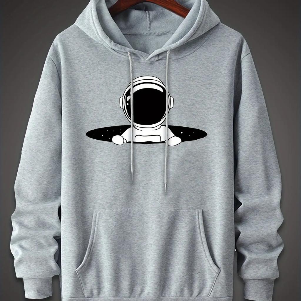 New Autumn And Winter Casual Men's Loose Fleece Warmth Hooded Sweatshirt Casual Multi-purpose 2D Top