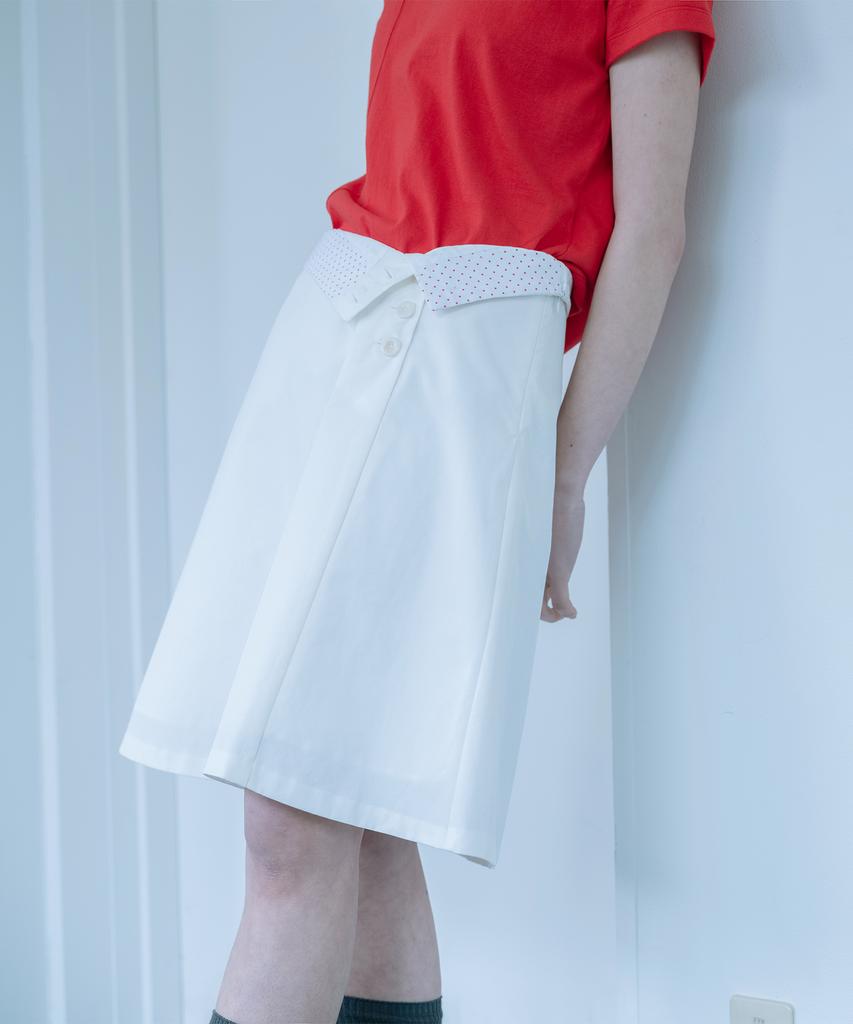 Ohesio Two Way Button Skirt, White