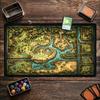 Vintage Wilderness Map Large Game Playmat Non Slip Rubberextended Mat For Card Table Games Office Workspace Keyboard Mouse Setup