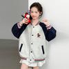 Girls' Trendy Brand Jacket for Autumn and Winter 2026 New Stylish Children's Raglan Baseball Jacket for Girls' Spring Thin Edition