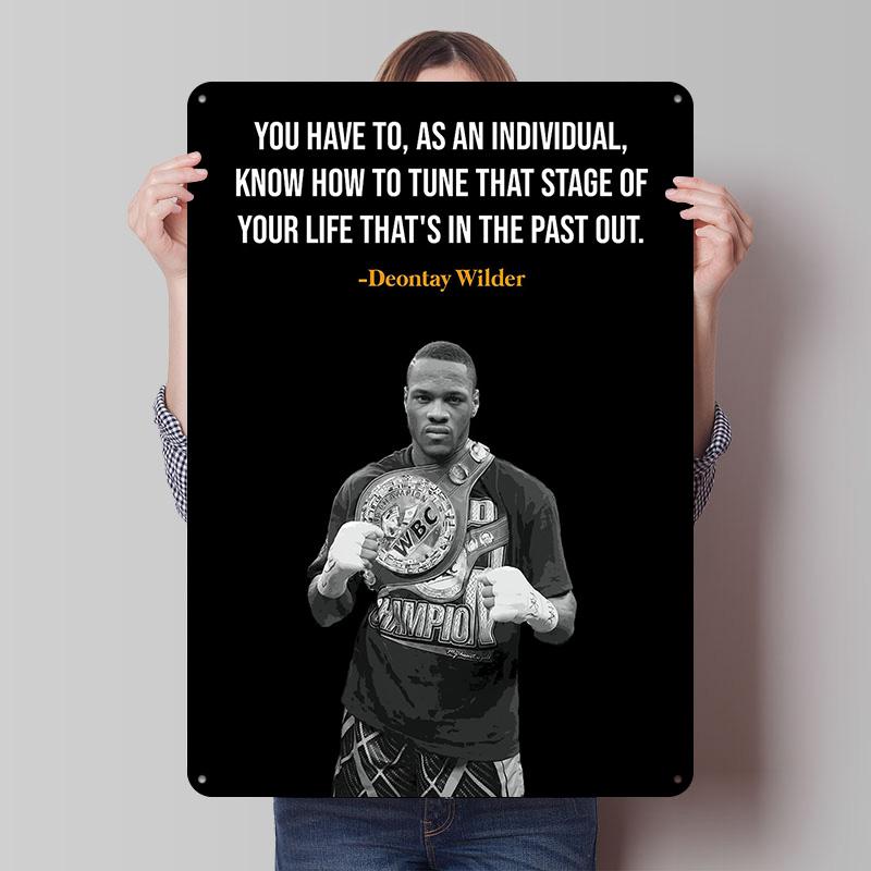 Deontay Wilder Boxer Metal Posters Custom Vintage Metal Signs Wall Art Tin Plaque for Man Cave Bedroom Decorations Home Decor