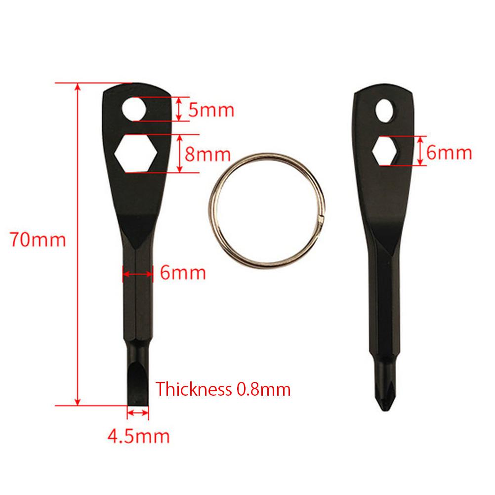 2 Pcs Keychain Screwdriver Tool 4in1 Screwdriver Bit with Phillips Slotted and Hex Wrench Gifts for