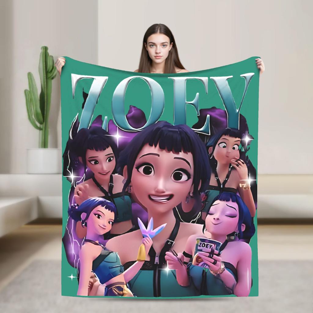 Huntrix Saja Boys KPop Demon Hunters Blanket  Plush Vintage Warm Throw Blanket for Home Autumn/Winter