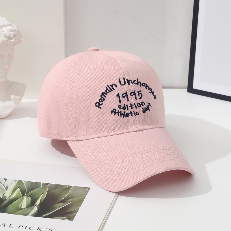 

Женская бейсболка с вышивкой в корейском стиле: Мягкая, универсальная кепка с козырьком для более стройного вида - Идеально подходит для весны/лета. Adjustable (54-59cm) розовый