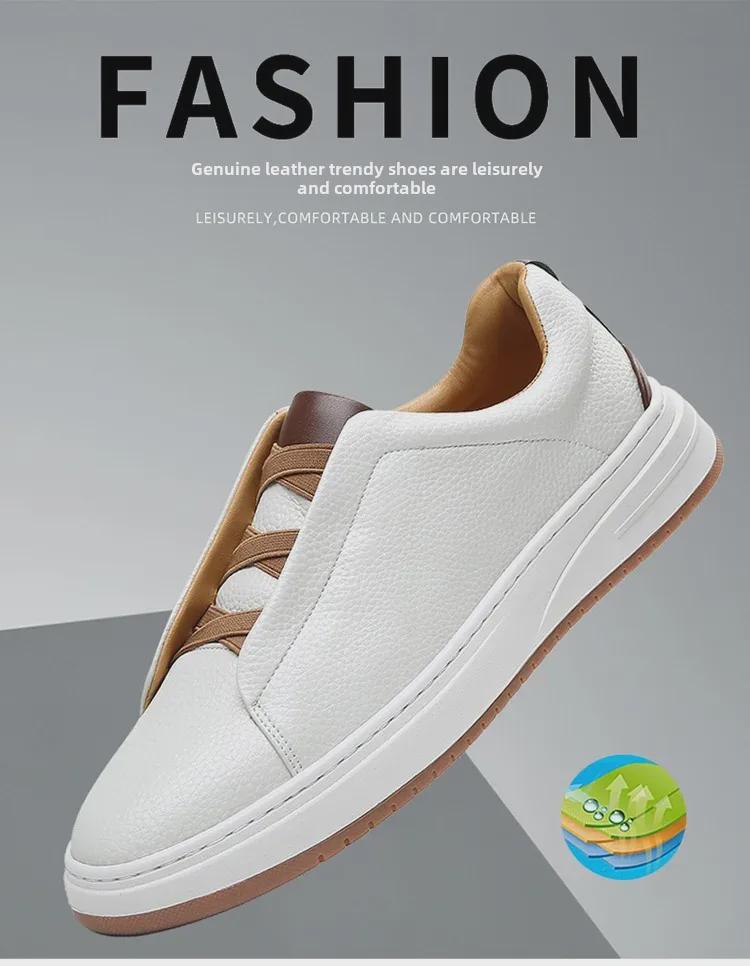 Scarpe da Uomo in Pelle Senza Lacci - Tendenza Autunno 2024: Suola Morbida, Vera Pelle, Stile Casual e Business