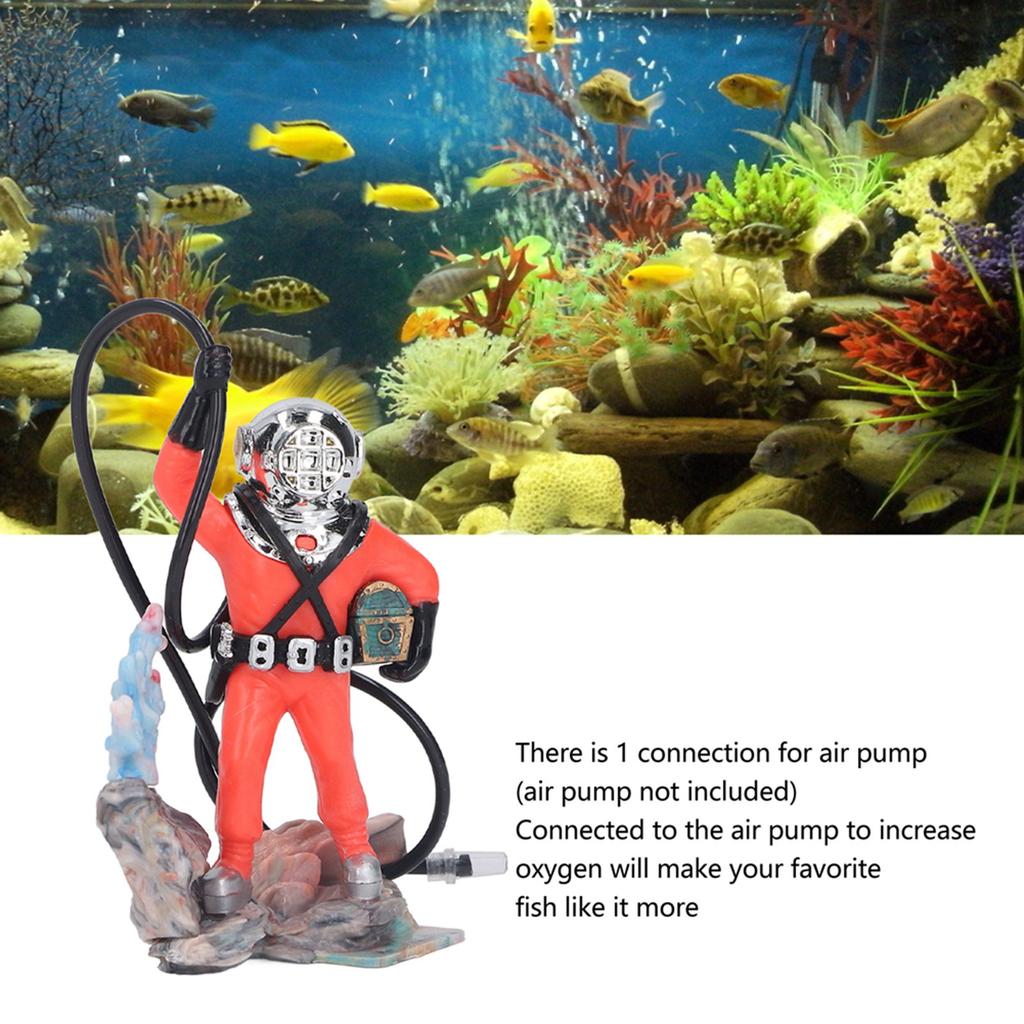 Action Belüftungs-Taucher Aquarium Dekoration Exquisiter Taucher Fisch Ornament für Aquarium Fische
