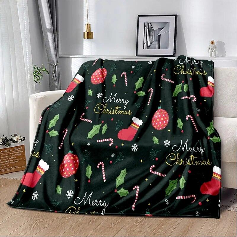 

Мультяшное Санта-Клаус с рождественской елкой, подарок ребенку, мягкое плюшевое одеяло, фланелевое одеяло, одеяло для гостиной, спальни, дивана 75x100cm (30x40inch)