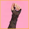 Fashionable Fingerless Mesh Gloves Arm Sleeves with Rhinestones for Women Teens Vintage Styles Holiday Gathering Props