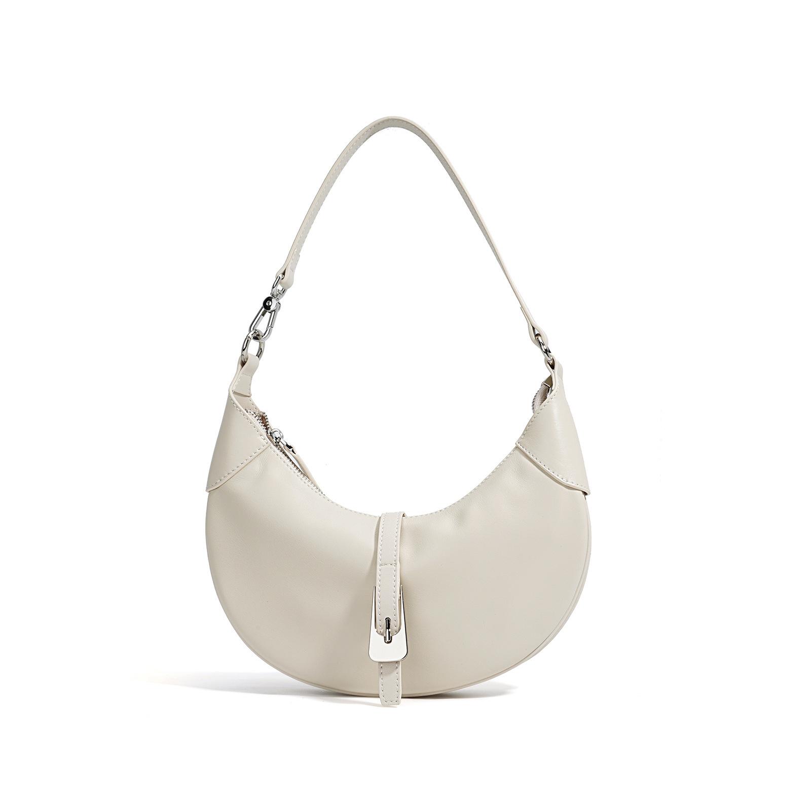

Premium new crescent bag design niche versatile simple simple underarm leather first layer cowhide 2025 shoulder bag