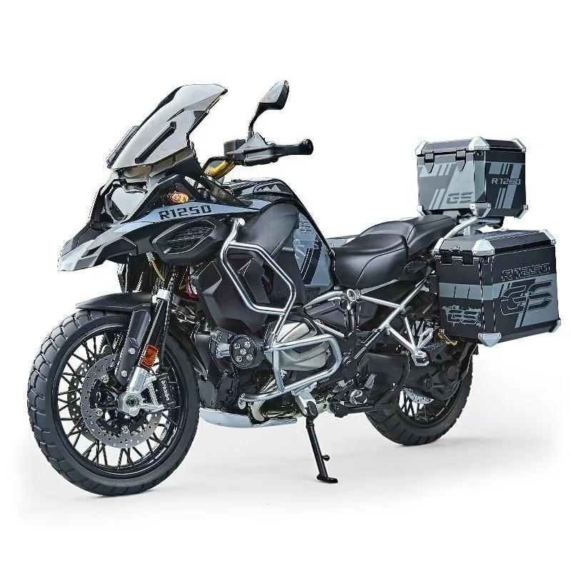 1:7 For BMW R1250 GS ADV Alloy Metal Diecast Motorcycle Model Sound And Light Dynamic Ornaments Collectibles Hobby Birthday Gift