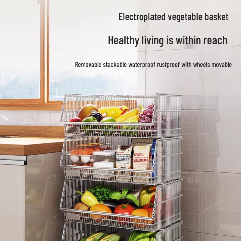 Multi-Layer Floor-Standing Kitchen Storage Rack