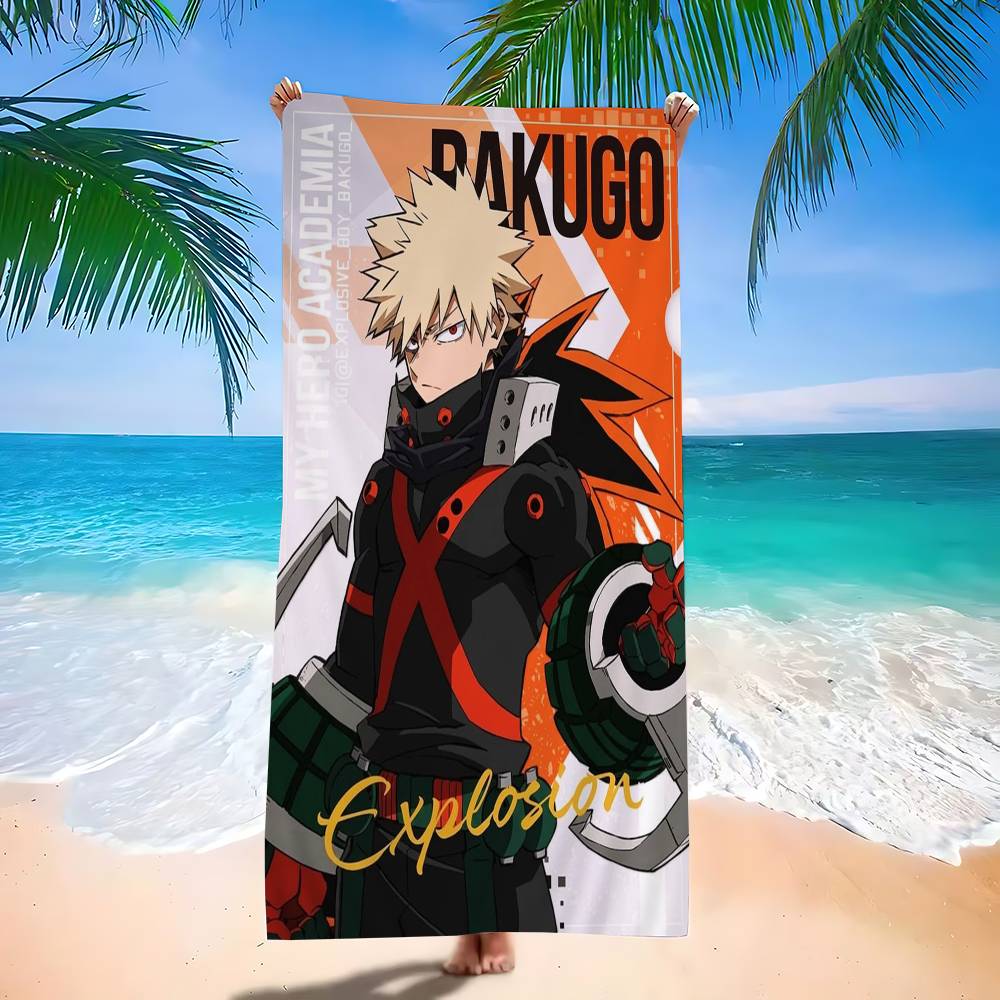 My H-Hero Academia B-Bakugo Katsuk Microfiber Beach Towel Absorbent Quick dry Soft Yoga Swimming Resort Mountain Climbing Towel
