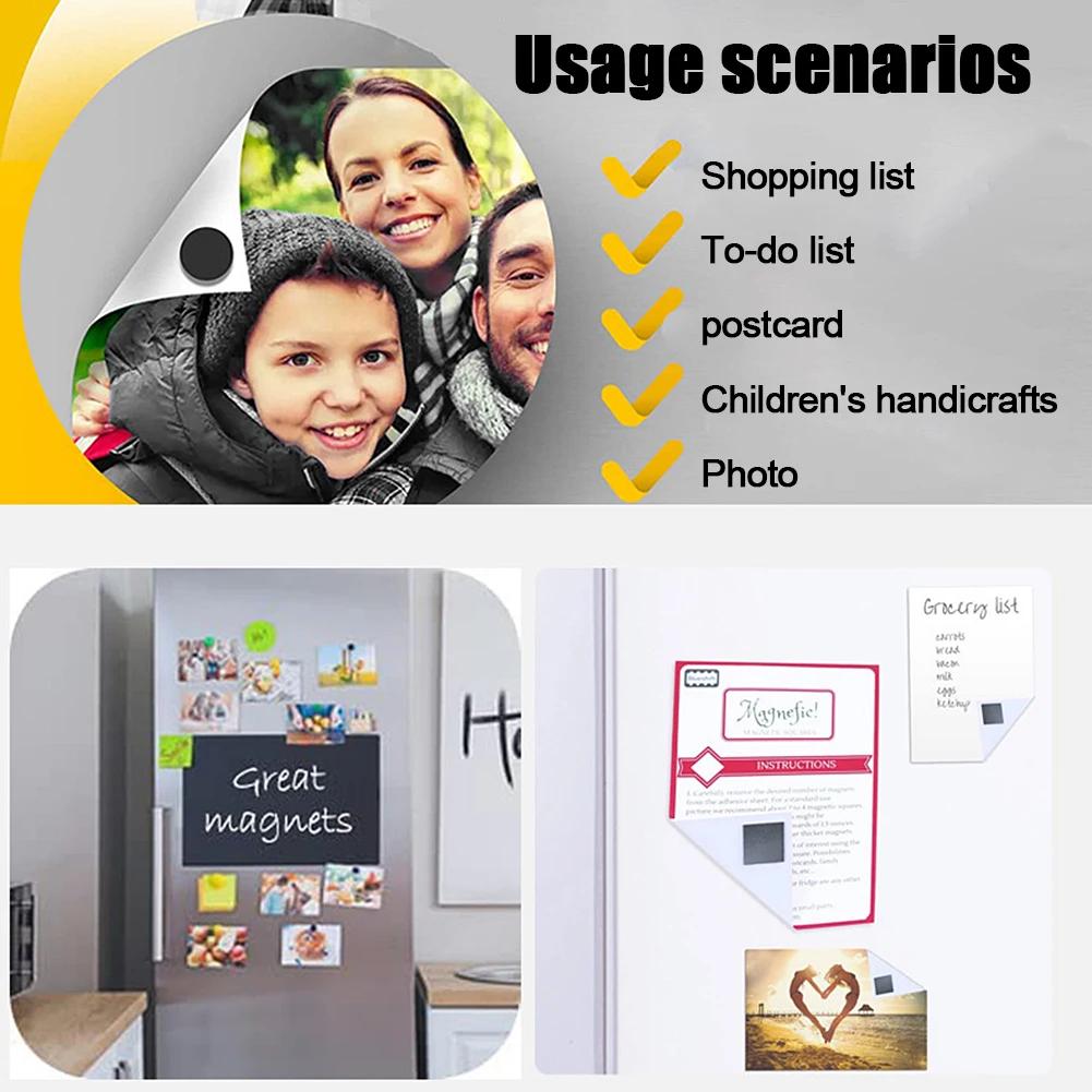 50/100pcs Magnetic Round Self Adhesive Disc Self-Adhesive Magnet Sticker Rubber Soft Magnetic Sheet for Refrigerator DIY Project