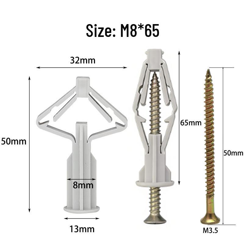 60-Piece Butterfly & Airplane Expansion Tube Drywall Anchor Kit with Screws