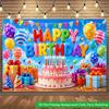 2D Flat Backdrop1pc Birthday Scene Colorful Backdrop Banner Polyester Wall Decor For Living Room Bedroom Office Outdoor Decor Party Holiday