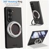 Suitable for Samsung Galaxy Z Fold 7 6 8Ultra Case with Rotating Ring Holder, Magnetic Case Built in Screen Protector Slim Hard PC Cover