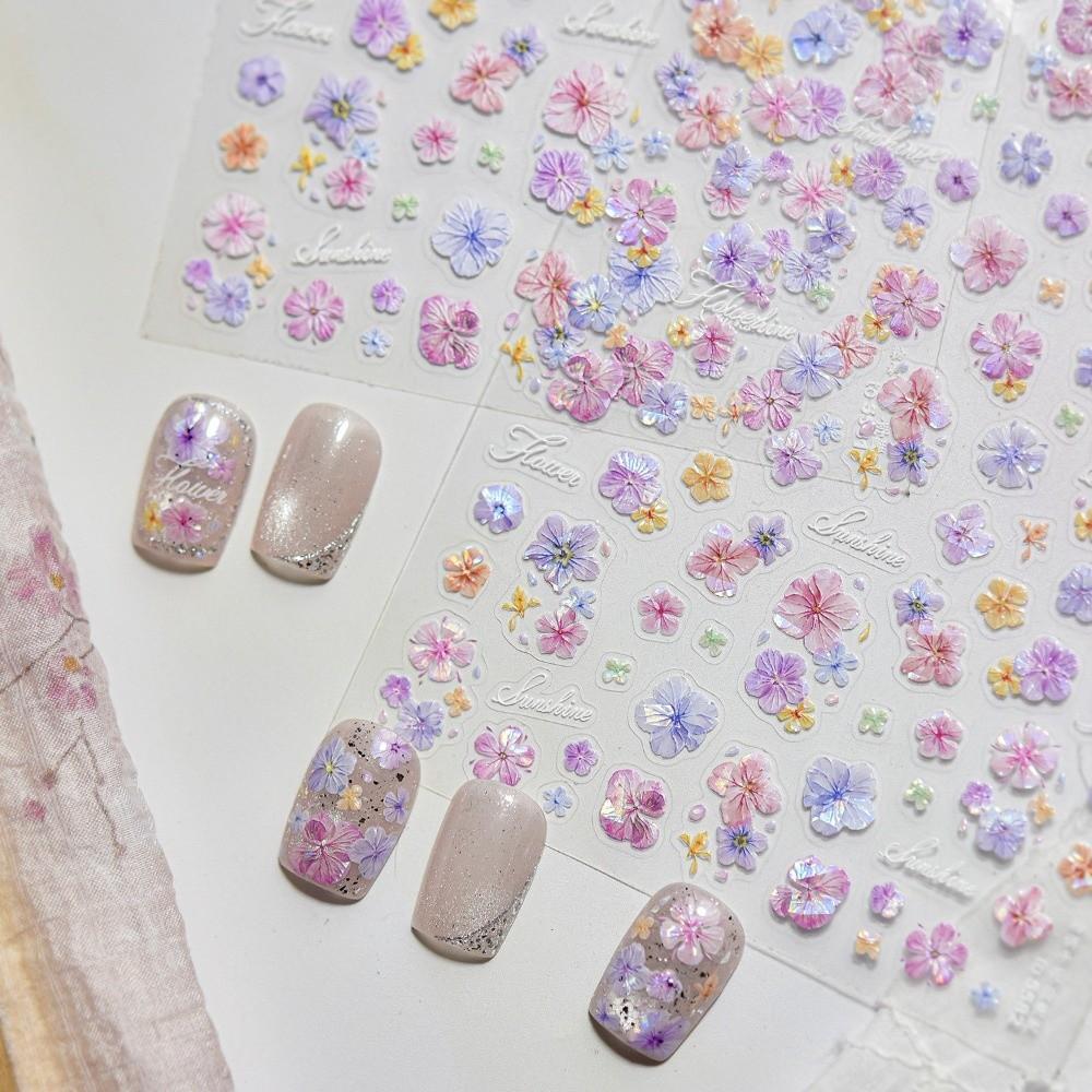 DIY Nail Art Stickers Self Adhesive Manicure Stickers Long Lasting Flowers Nails Decals  Nail Art