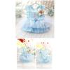 Cute Fashion Spring Summer Thin Dog Clothes Cat Princess Dress Fresh Blue Fluffy Skirt Pet Outfit for Small Dogs Bichon