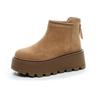 Thick-soled Martin boots women's 2025 new British style autumn and winter velvet small man heightening European popular muffin short boots