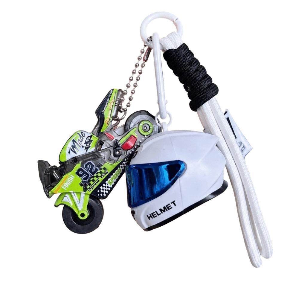 Braided Lanyard Mini Key Pendant Zinc Zinc Alloy Racing Keychain Motorcycle Helmet Keychain  Gift For Men