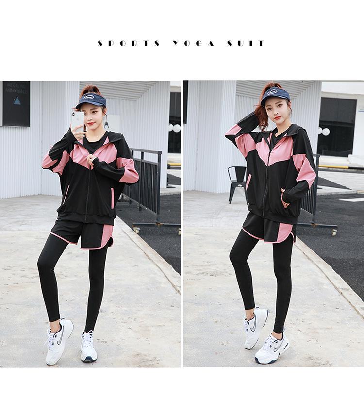 Women's Plus Size 5-Piece Yoga Set: Long Sleeve & Pants for Autumn/Winter Outdoor Gym Running