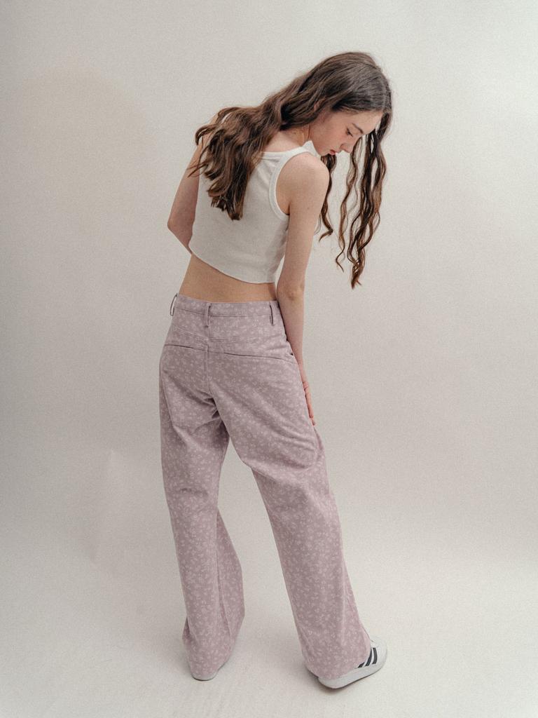 VISUS Flower Cotton Pants_Pink